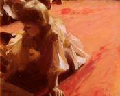 Portrait of the Daughters of Ramon Subercasseaux - 安德斯·左恩